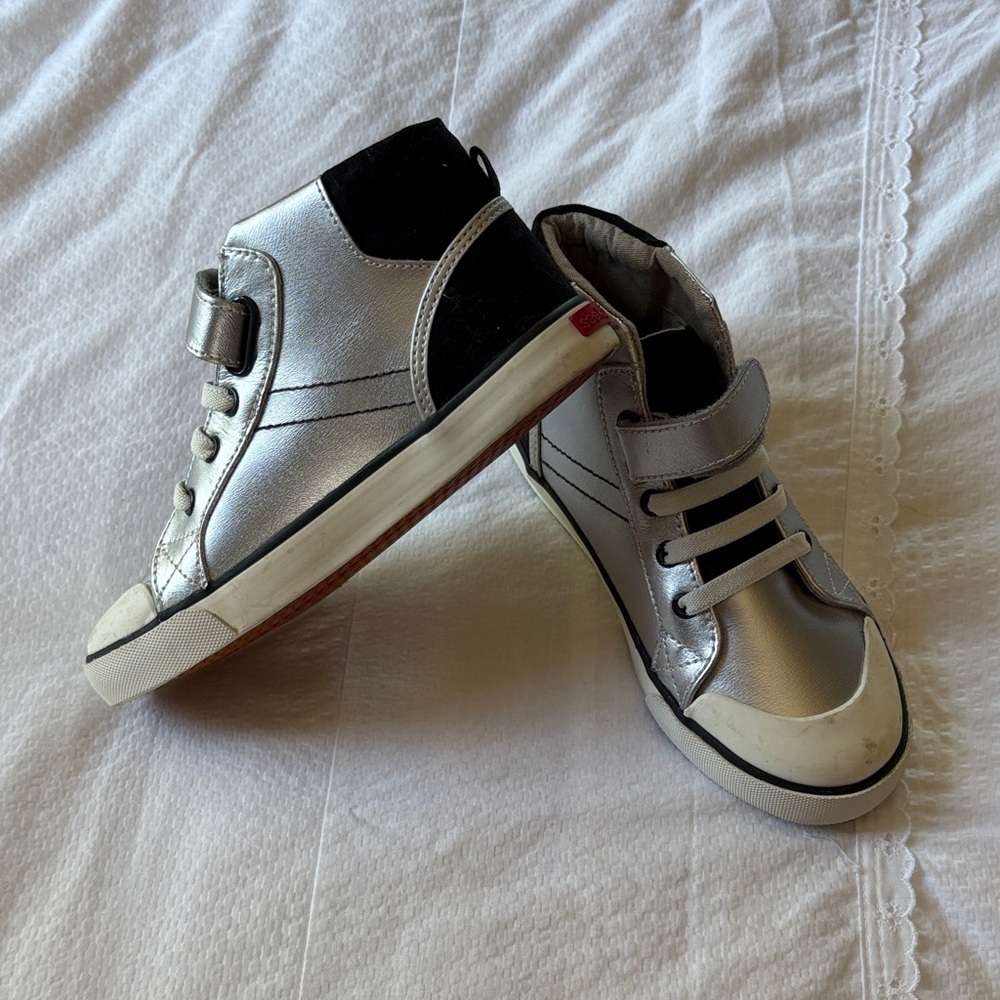 See Kai Run Silver and Black Kids Sneakers